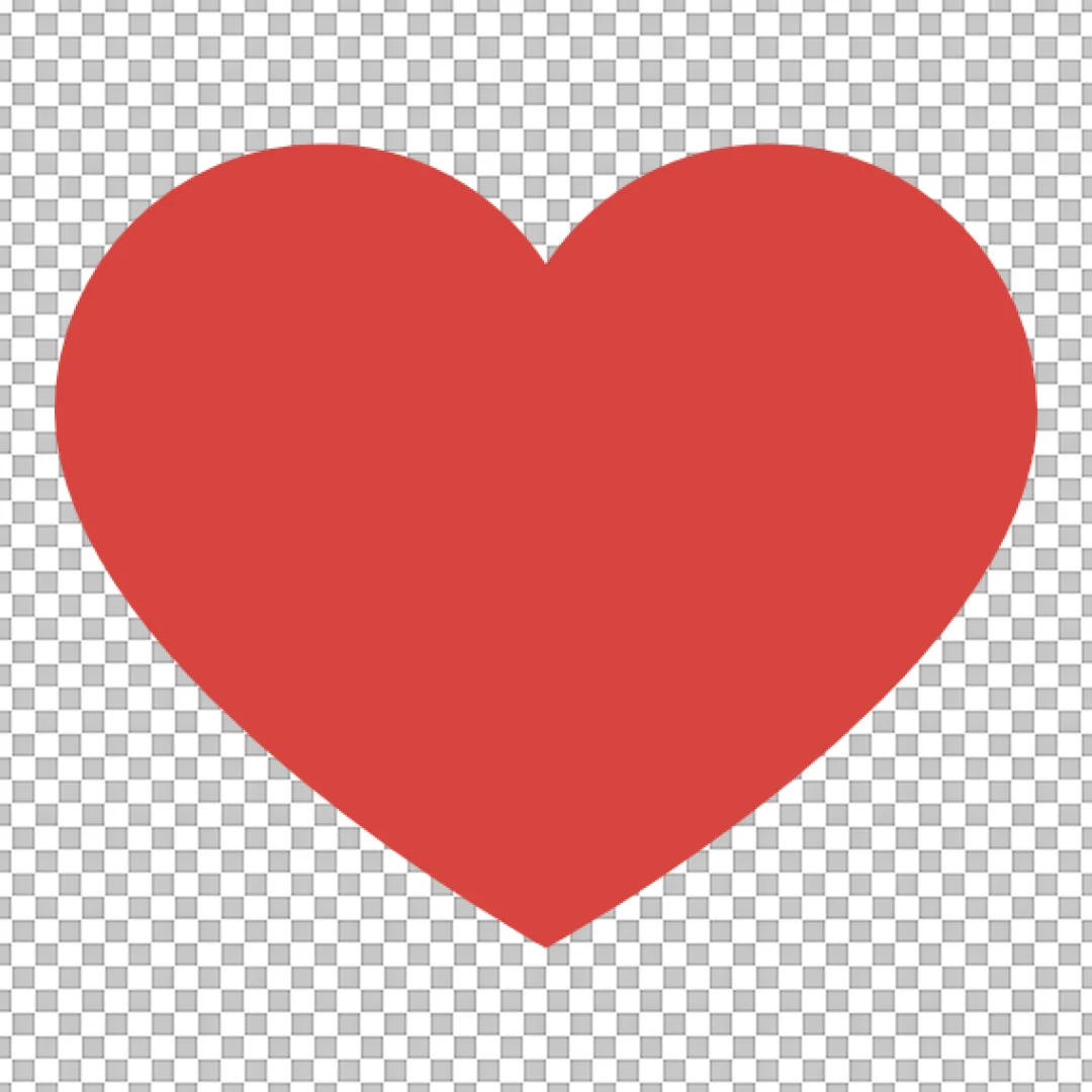 Simple Solid Red Heart Icon Symbol