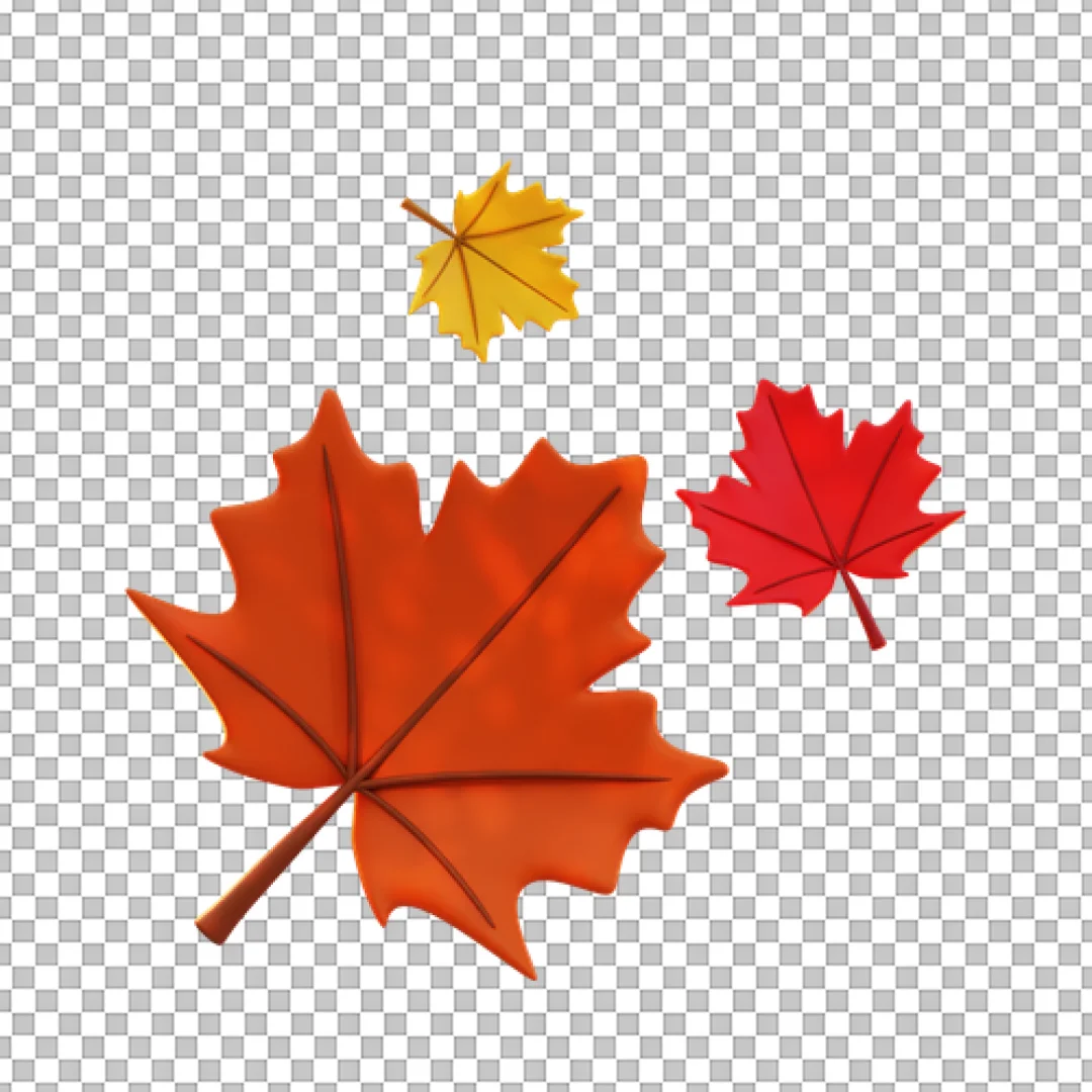 Three Sizes Of Autumn Leaves PNG