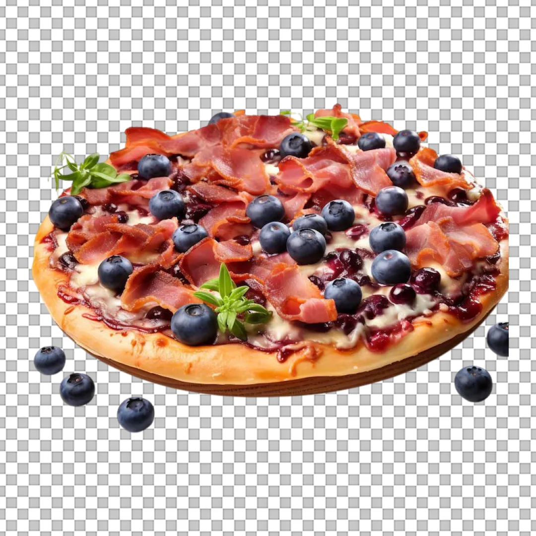Bacon Blueberry Pizza Clipart PNG