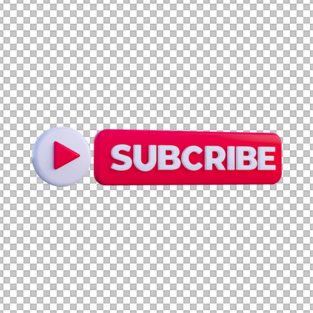 Red Subscribe Button With Play Icon PNG