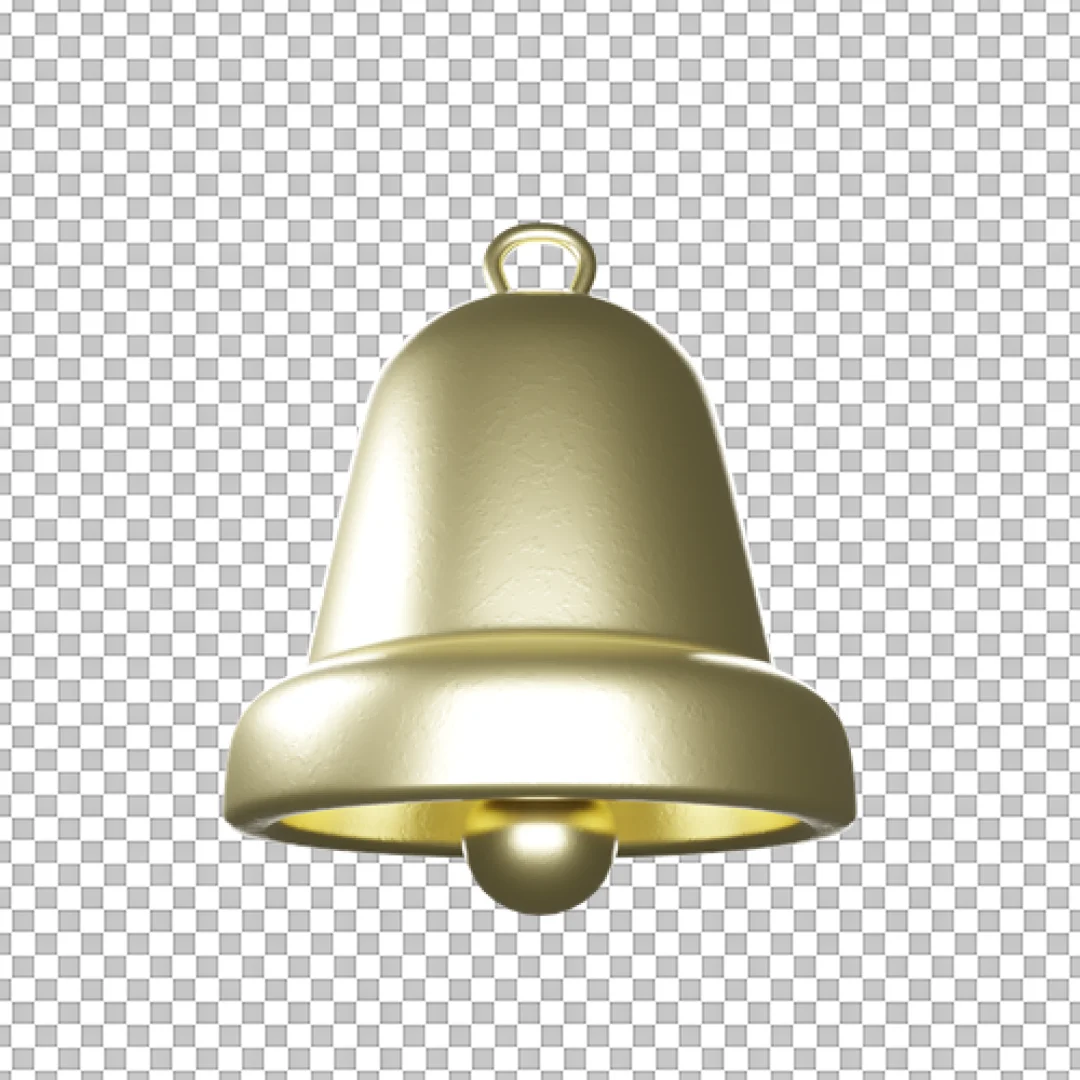 Simple Golden Bell 3D Icon PNG