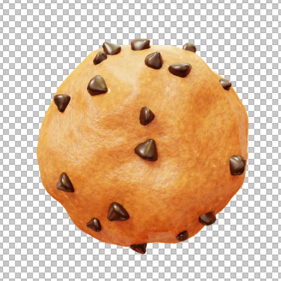 Chocolate Chip Cookie 3D PNG