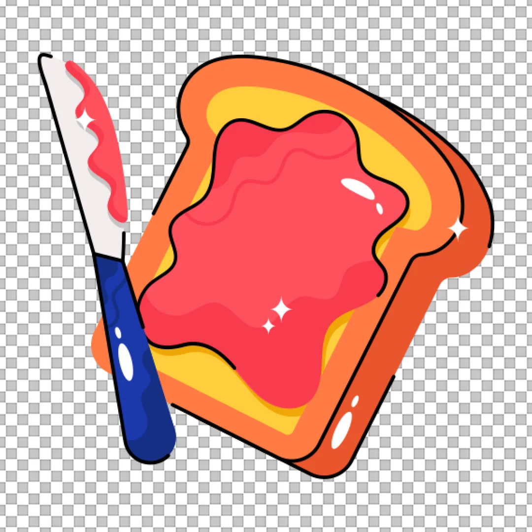 Bread with Jam and Knife PNG