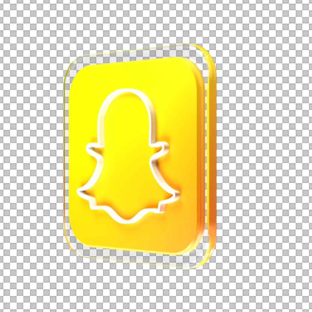 3D Glass Snapchat Icon PNG