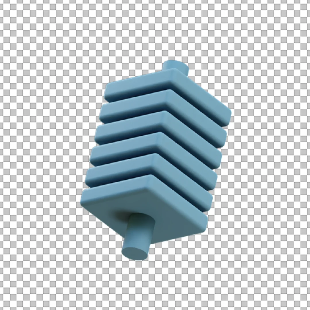 3D Cuboidal Stack Structure Icon with Pipe Connectors