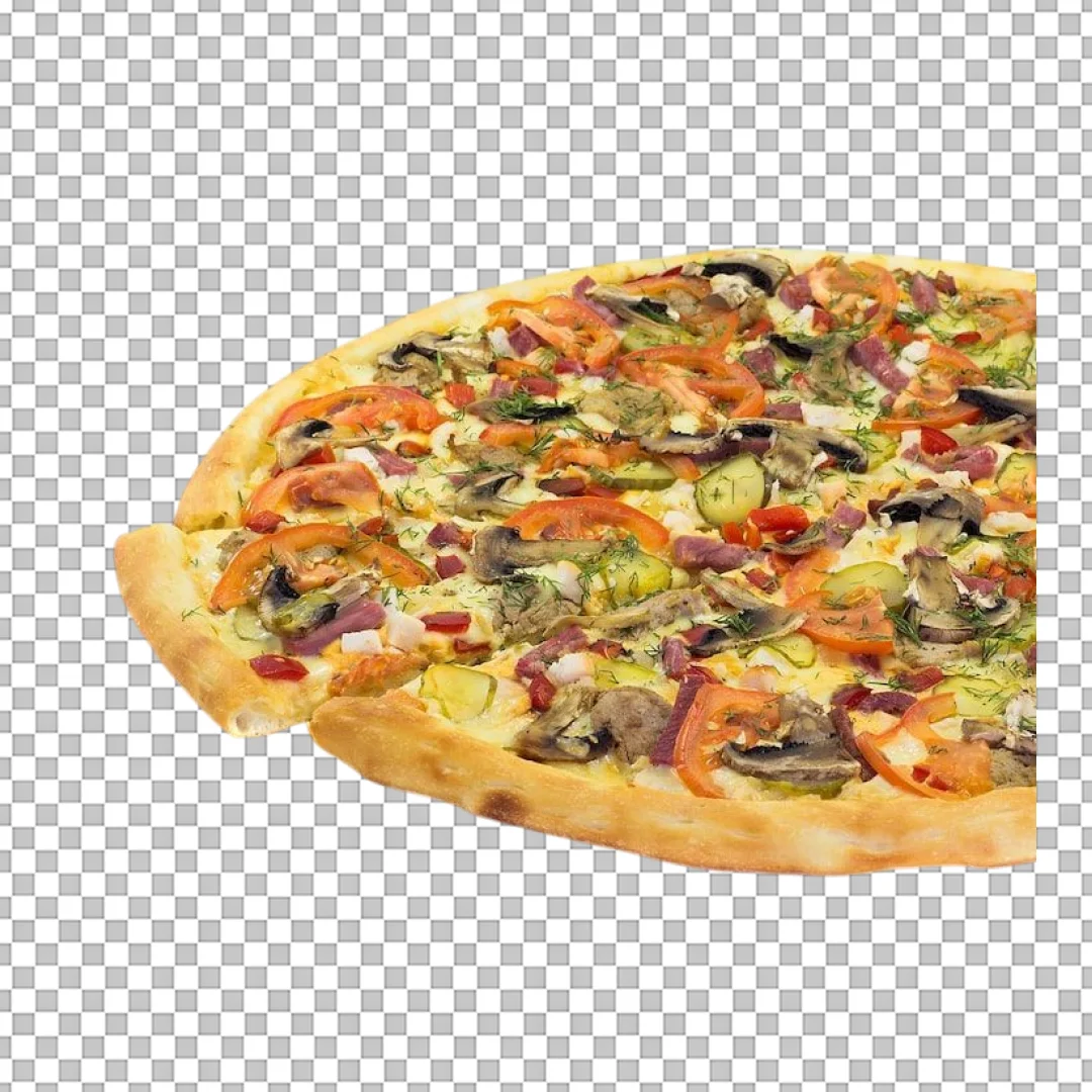 Loaded Pizza with Mixed Toppings PNG