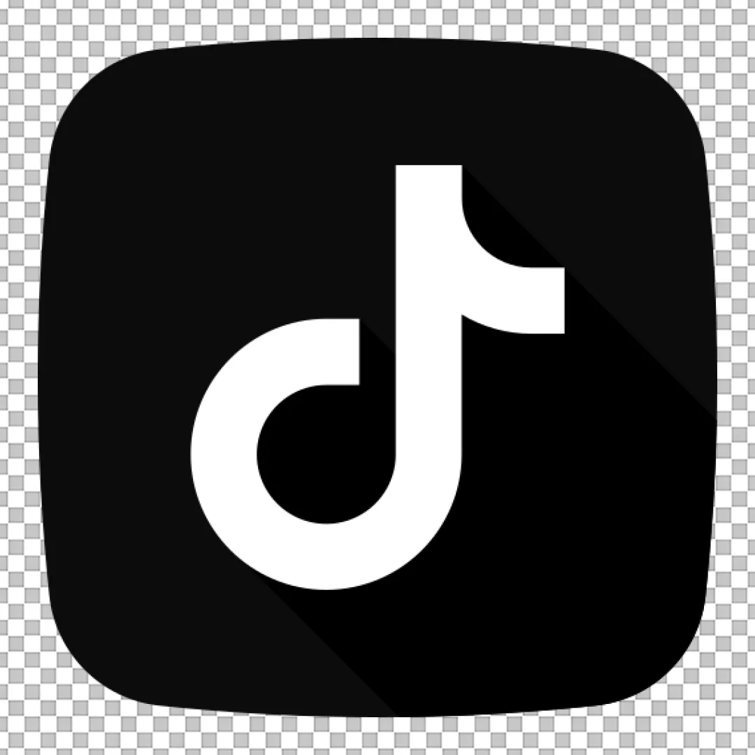Black and White TikTok Logo Social Media App Icon