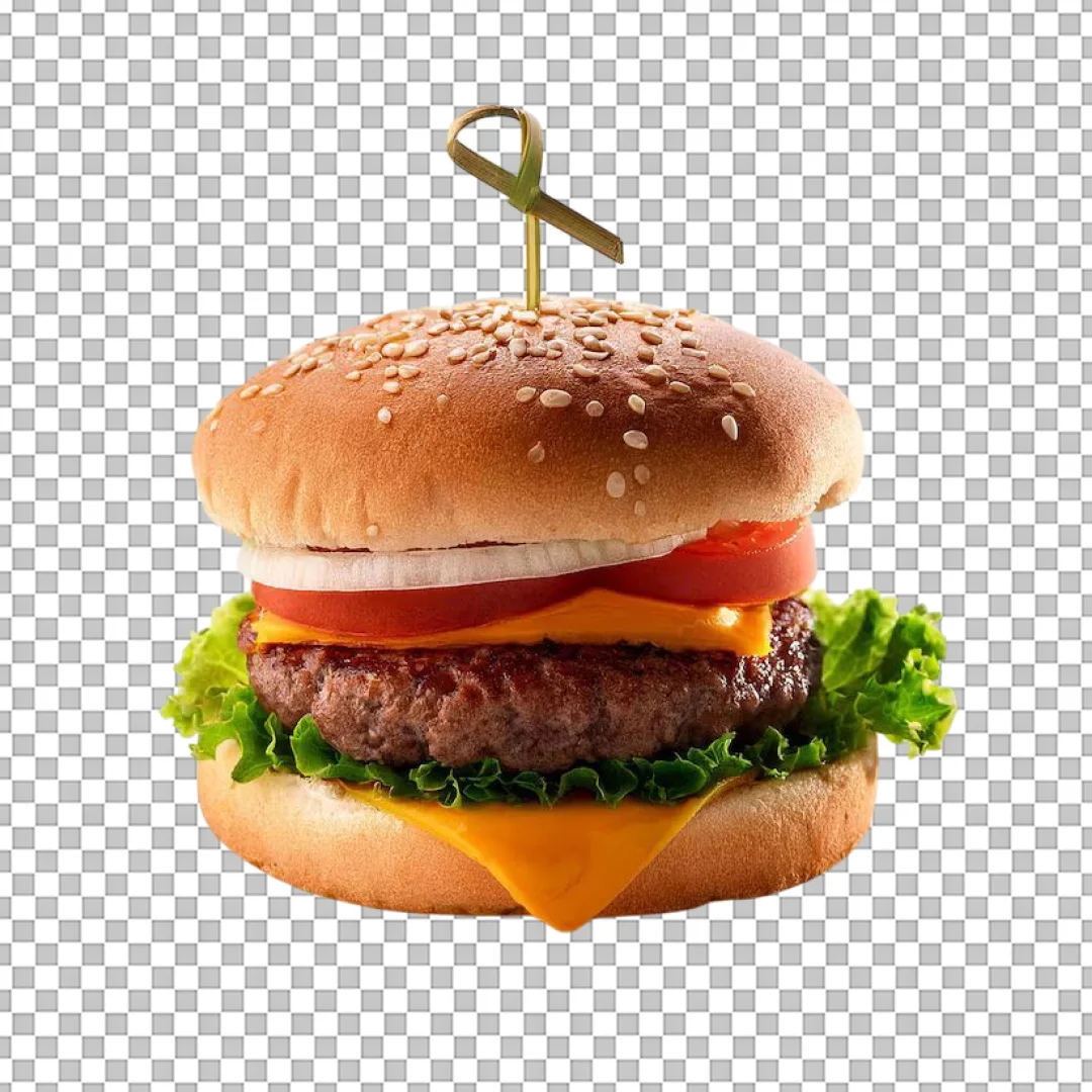 Gourmet Cheeseburger on White PNG