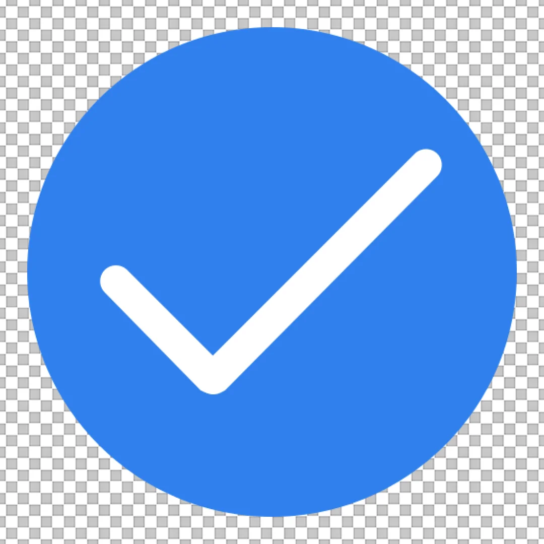 Blue Verified Checkmark Icon in Circle