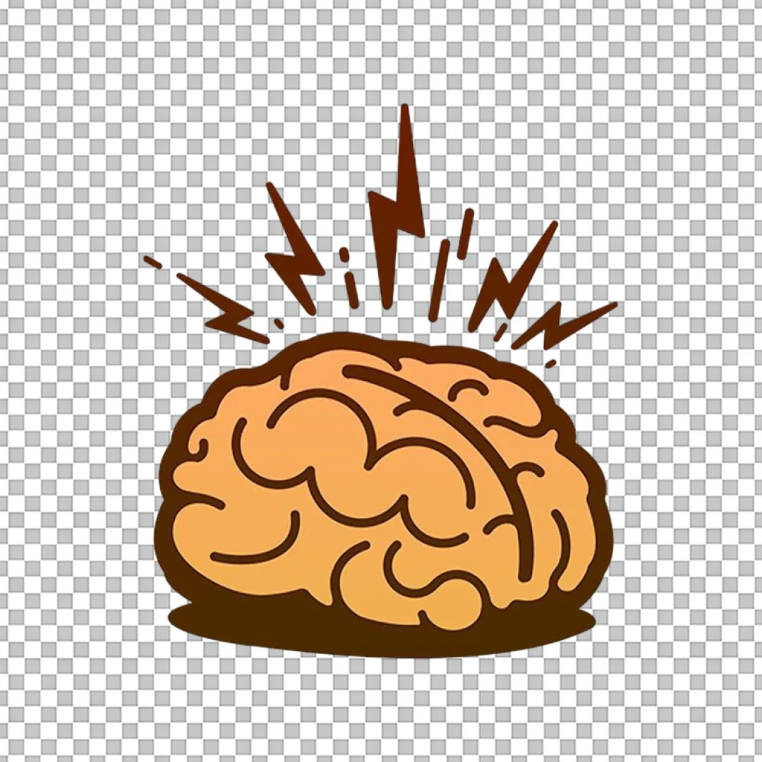 Cartoon Brain Storm Lightning PNG