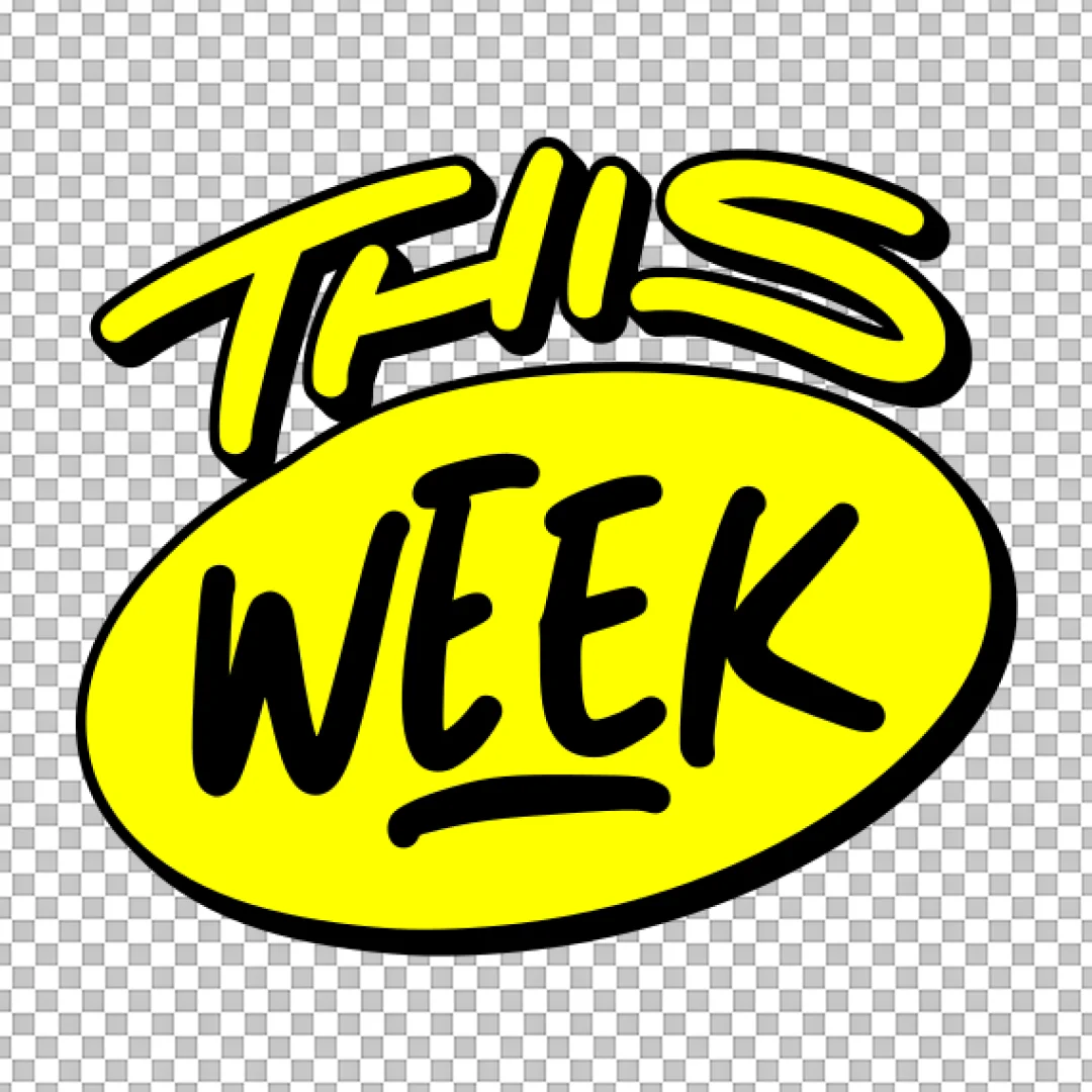 This Week Yellow Sticker PNG