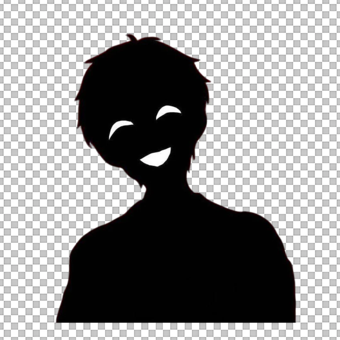 Creepy Smiling Shadow Figure Silhouette PNG