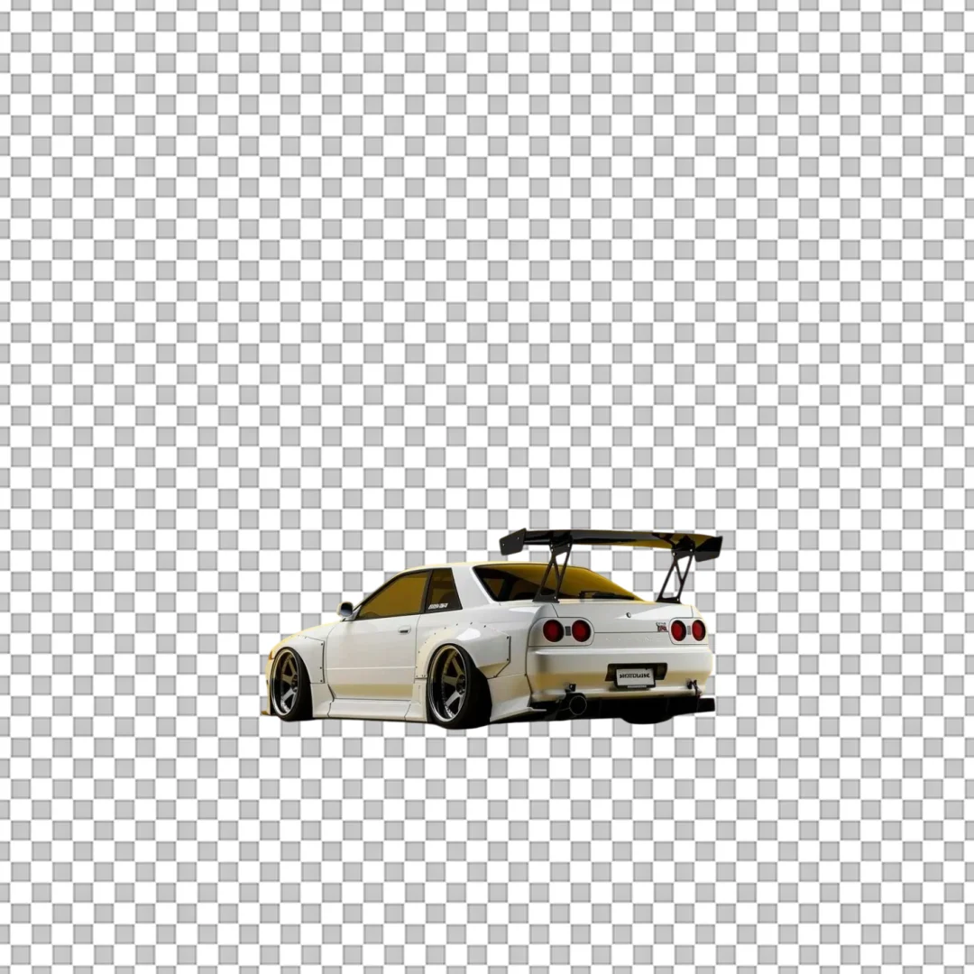 White Custom Sports Car Rear PNG