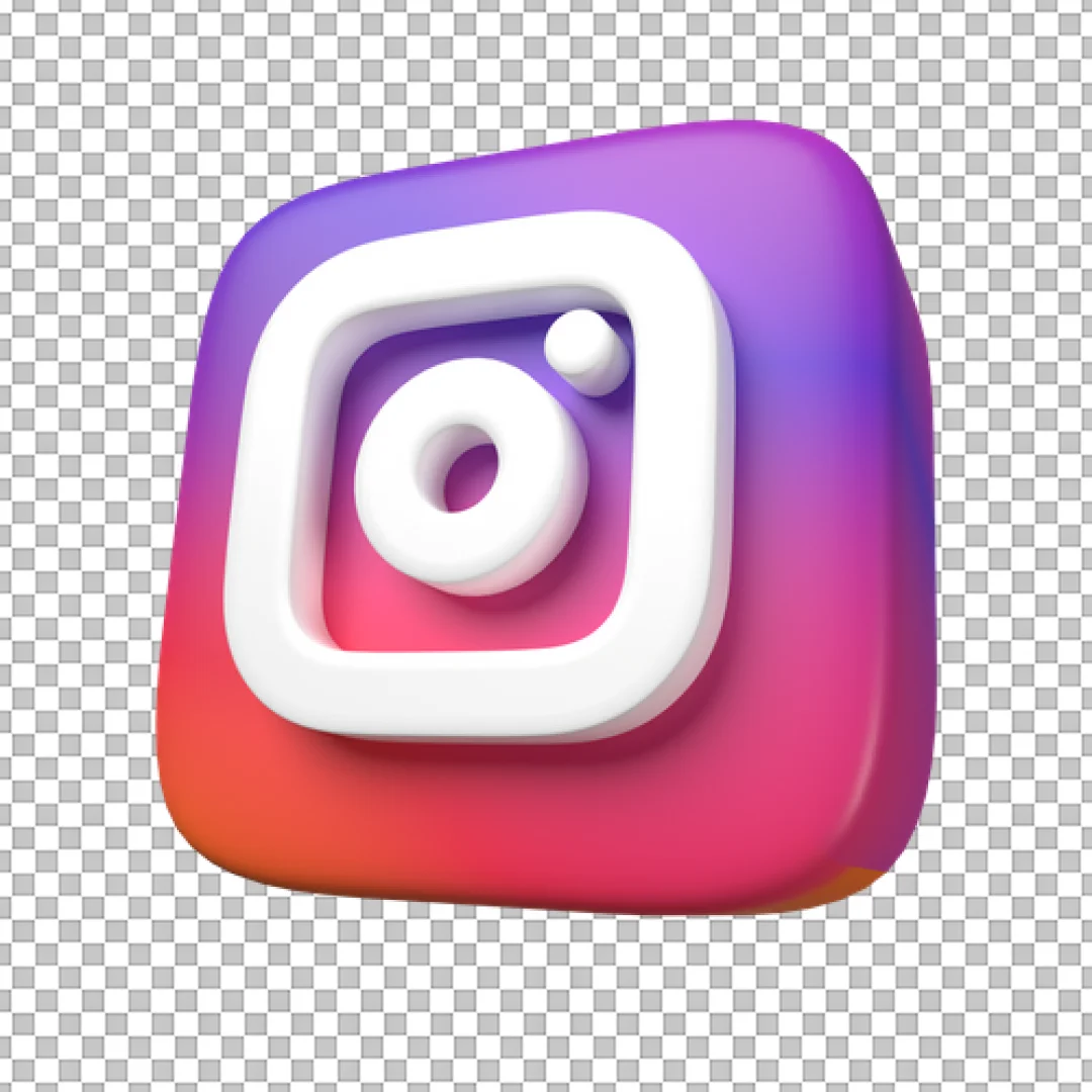 3D Tilted Instagram Logo Icon PNG