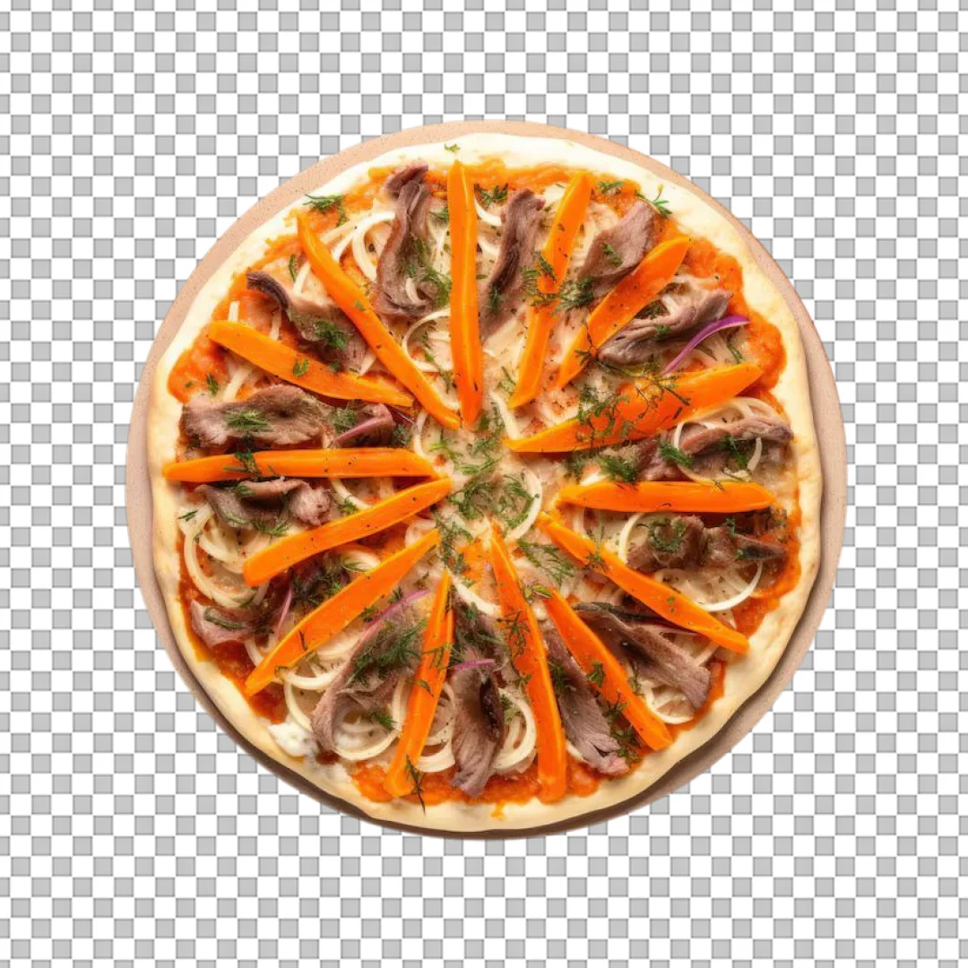 Beef and Carrot Pizza PNG