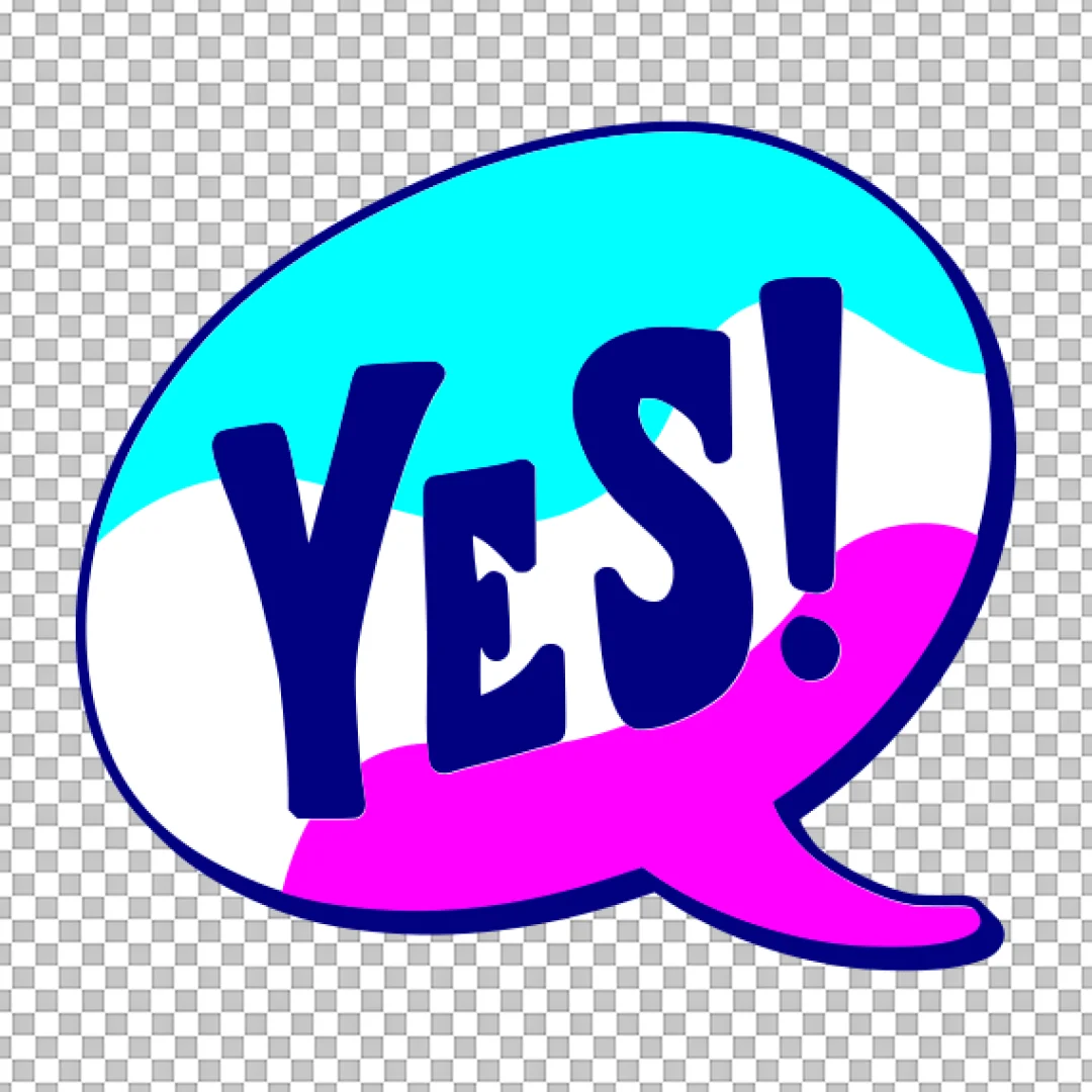 Yes Speech Bubble Sticker PNG