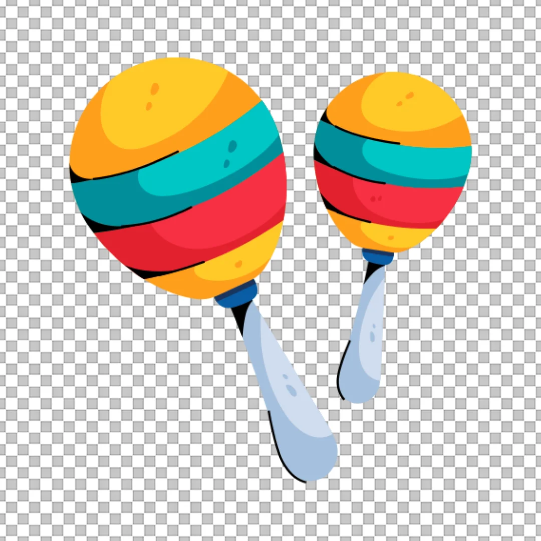 Colorful Maracas Musical Instrument PNG