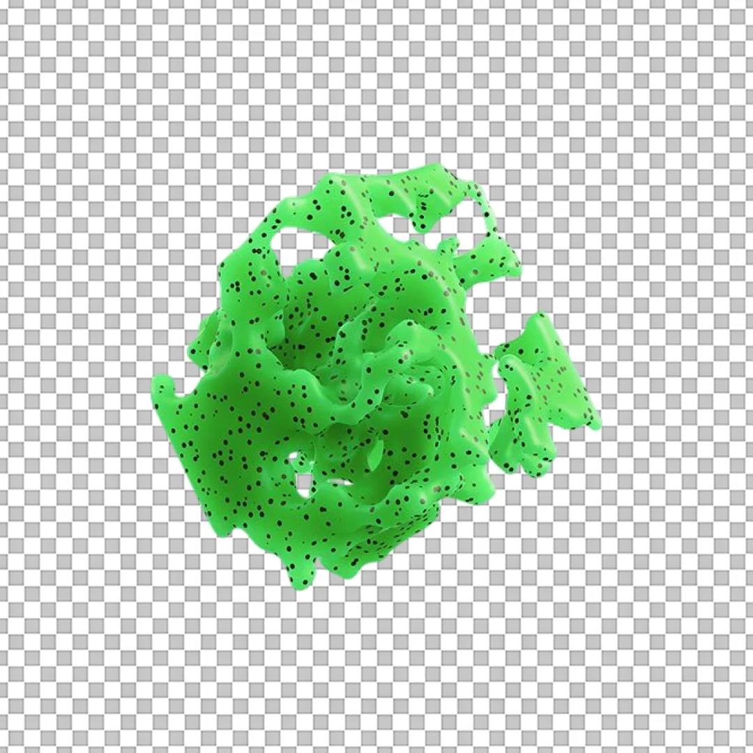 Green Abstract Liquid Splash 3D PNG