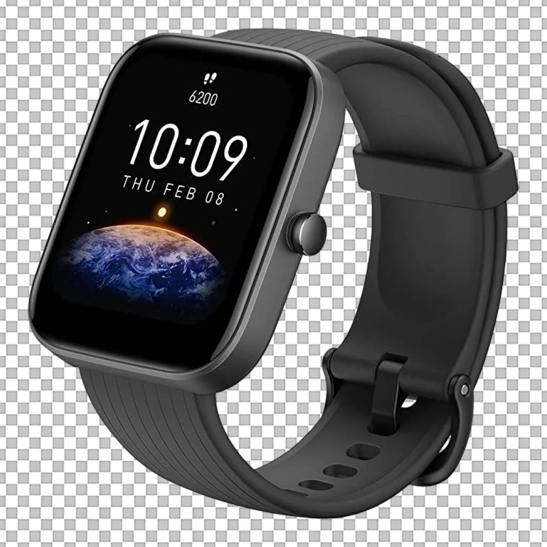 Black Square Smartwatch Device PNG