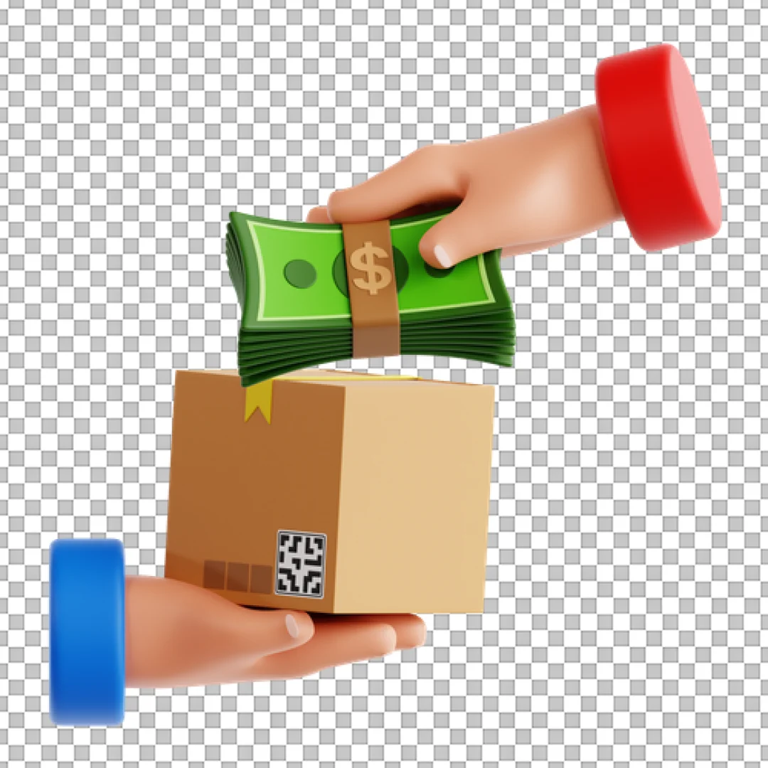 3D Cash on Delivery (COD) Payment Icon for E-commerce and Shipping