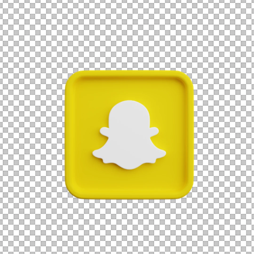 3D Flat Style Snapchat Icon PNG