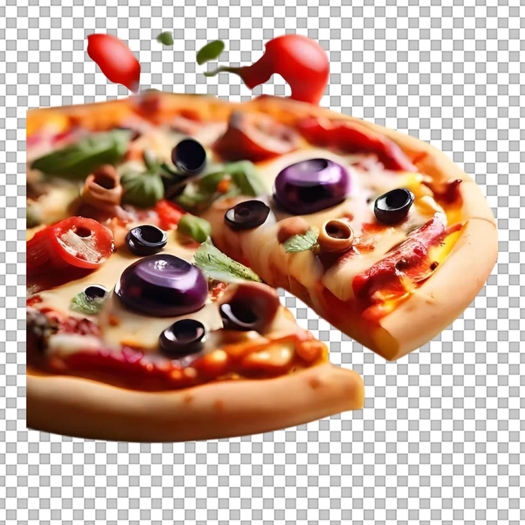 Melting Cheese Pizza Closeup PNG
